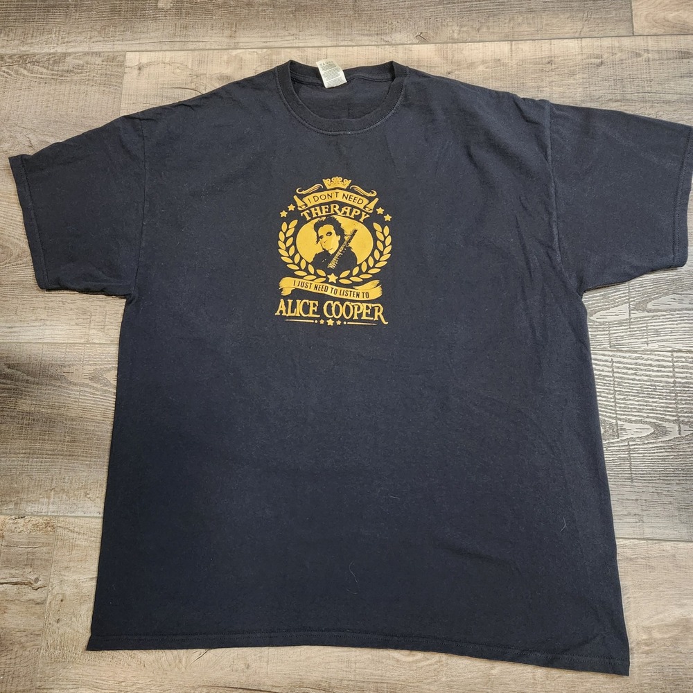 Fruit of the Loom Alice Cooper Graphic T-Shirt Mens 2XL Black Excellent Rock Tee